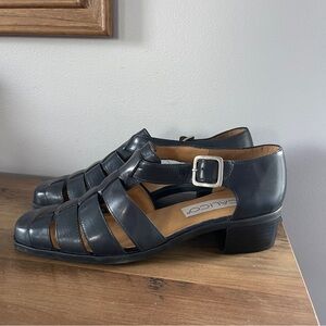 Calico black Leather Threaded Sandals Size 7.5